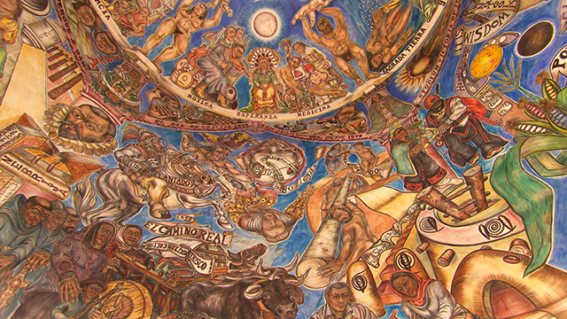 The Torreón Fresco, Mundos de Mestizaje, 2010, Fresco, Frederico Vigil<br />Courtesy The National Hispanic Cultural Center