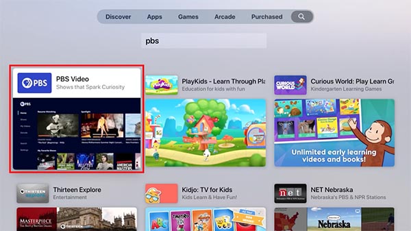 Apple TV Search PBS