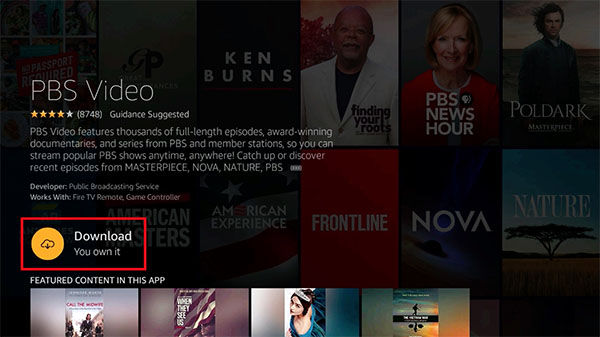Fire TV Download PBS App